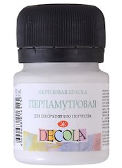 Краска акриловая серебристо-белая 20мл "Декола" перламутровая, ЗХК