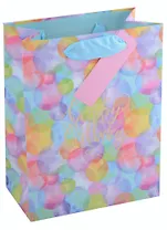 Пакет А5 18*23*10 "Happy birthday!" нейтр., бум., тиснение золот.фольгой, тег