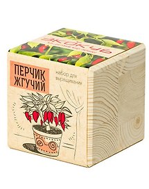 Набор для опытов и экспериментов Набор для выращивания Экокуб Перчик жгучий