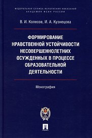 Формирование нравственной устойчивости несовершеннолетних осужденных в процессе образовательной деятельности: монография