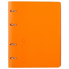 Тетрадь на кольцах «NEON ORANGE» 120 листов в клетку, А5, сменный блок - Stila
