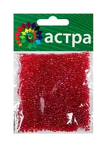 01 Бисер Астра (105В бордовый/прозрачный глянцевый) (675288) (11/0) (20гр.) (упаковка)