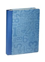 Книга для записей А5 96л "Буквы" на резинке, синяя,  Link Art