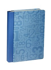 Книга для записей А5 96л "Буквы" на резинке, синяя,  Link Art