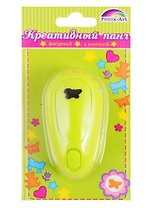 Панч-дырокол одинарный БАБОЧКА рисунок/10мм, панч/68*34*32мм, зеленый, в блистере 45809