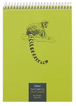 Блокнот 60л.,А5 SketchBook Лемур без линовки, пластиковая обложка на спирали