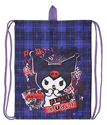 Мешок для сменной обуви «Kuromi» фиолетовая клетка, 36X47см