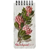 Скетчбук 105*220 80л "Розовый цветок" белый офсет, 160г/м2, тв.обложка, широкая евроспираль