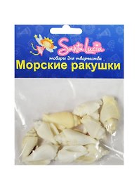 Морские ракушки Ракушка Стромбус урсус белый (2210) (50гр.) (набор для творч.) (3+) (упаковка)