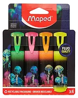 Текстовыделители 04цв "DEEPSEA PARADISE" скош.наконечник, пиш.узел 1-5мм к/к, подвес, Maped