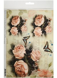 Декупажная карта Королевские розы (А4) (пл. 40г/м2) (Karal887) (упаковка)