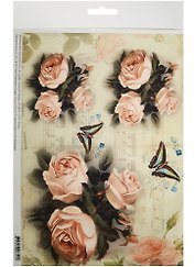Декупажная карта Королевские розы (А4) (пл. 40г/м2) (Karal887) (упаковка)