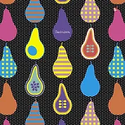 Тетрадь, 80 листов, 195х195, нелин. (Скетчбук), Эксмо, Серия Яркие груши (орнамент), тв.обл., мат.лам., евроспираль