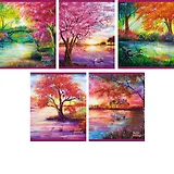 Тетрадь 96л кл. "Волшебный пейзаж (природа)" офсет, металлик, глян.лак, ассорти, Unnika