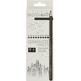Карандаши ч/гр 09шт "SKETCH&ART" 4В-14В, к/к, Bruno Visconti