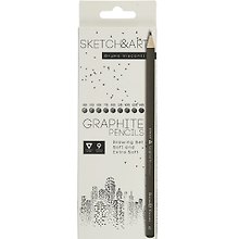 Карандаши ч/гр 09шт "SKETCH&ART" 4В-14В, к/к, Bruno Visconti