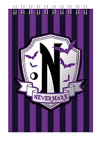 Блокнот А6 60 листов, клетка, "Вэнсдэй Nevermore" гребень