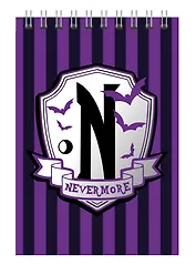 Блокнот А6 60 листов, клетка, "Вэнсдэй Nevermore" гребень