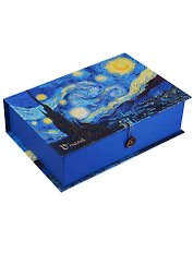 Шкатулка-книга с пуговицей картон S Звездная ночь (18,5х12х5см)