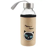 Бутылка в чехле Мордочка кота (стекло) (300мл) (12-07599-M300w88)