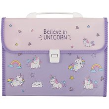 Папка -портфель пластиковый «Unicorn pattern» А4, 12 отделений