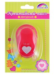 Панч-дырокол одинарный "Сердечко" 16мм 64*39*50мм в блистере
