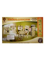 80037 Мебель для кухни (4/30) (77дет.) (холодильник+стол+стул+стир. машина+мойка+шкаф+духовка) (сборная деревянная модель) (Мебель) (3+) (упаковка)