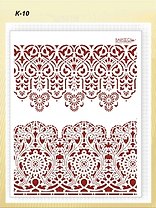 Трафарет пластиковый многоразовый Кружевные бордюры (20х25) (К-10)
