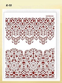 Трафарет пластиковый многоразовый Кружевные бордюры (20х25) (К-10)