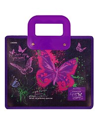Папка для тетрадей «Jeans Butterfly» А5, пластик, на молнии