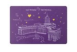 Открытка 10*15 линии Казанский собор О/013/010