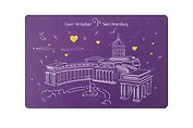 Открытка 10*15 линии Казанский собор О/013/010