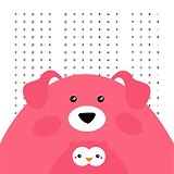 Платок со скороговоркой - Розовые совы 48х48см