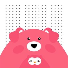 Платок со скороговоркой - Розовые совы 48х48см