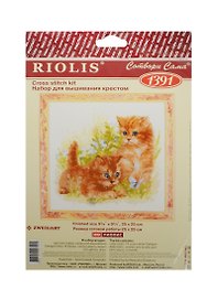 Набор для вышивания крестом Риолис Рыжие котята (1391) (692565) (25х25см) (упаковка)