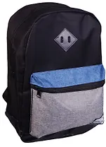 Рюкзак школьный "Черный с серым меланжом"