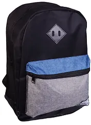 Рюкзак школьный "Черный с серым меланжом"