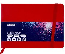 Скетчбук 210*148 80л "SKETCH UP. Красный" 140г/м2, тв.обложка, резинка