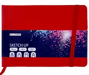 Скетчбук 210*148 80л "SKETCH UP. Красный" 140г/м2, тв.обложка, резинка