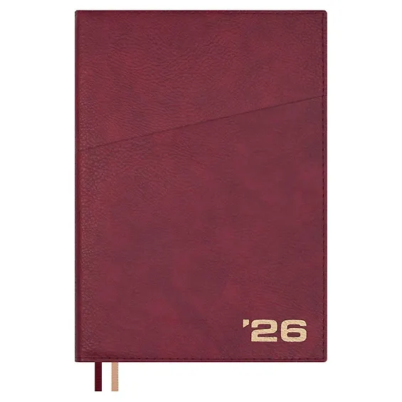 Ежедневник датированный 2026 год, А5+, 176 листов, "Шеврет", зеленый, внутренний блок в клетку