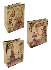 Пакет подарочный крафт А5 23*17,5*7,5 ассорти, Haich
