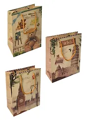 Пакет подарочный крафт А5 23*17,5*7,5 ассорти, Haich