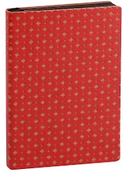 Записная книжка А6 96л "Ноутбук" красная+бежевая, кожзам, перф.обл., тонир.блок, тонир. срез, ляссе, Escalada