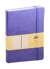Книга для записей А5 96л кл. "JOY BOOK. Цветущая сирень" 7БЦ, иск.кожа, тонир.офсет, скругл.углы, ляссе