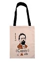 Сумка-шоппер My favorite writer Чехов бежевая, текстиль 40см.*32см.