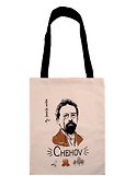 Сумка-шоппер My favorite writer Чехов бежевая, текстиль 40см.*32см. - 0