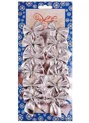 Украшение елочное Бантики (12шт) (5х5см) (76239)