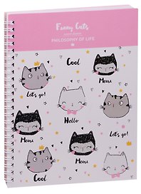 Тетрадь общая «Funny cats», 96 листов в клетку, А5 - Be Smart