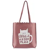 Сумка на молнии с волнистым краем Кот в чашке(кожзам)(35х30)