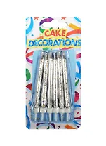 Набор свечей для торта Серебро (6шт) (8см)